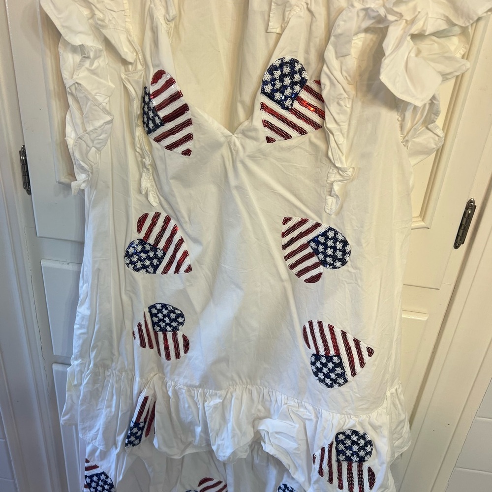 Fantastic Fawn White Mini Dress with Heart Accents